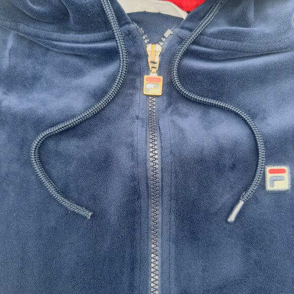 Vtg Velour FILA Track Suit Full Zip Top XL Woman Retro w/LOGO 90s comfortable - Picture 3 of 16